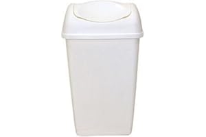 axentia Pattumiera in plastica con Coperchio Basculante, Cestino Secchio bidone per la Spazzatura, ca. 32,5 x 52 x 25,5 cm, ca. 25 l, Bianco