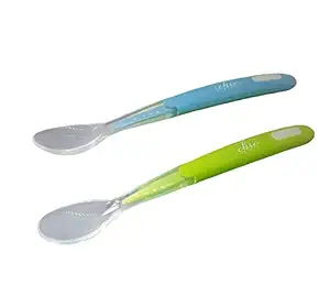 Chic Buddy Soft tip Silicone First Stage Training Spoons(Green and Blue) Pack of 2