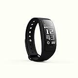 DJym Fitness-Tracker mit Heart Rate Monitor, Activity Tracker Heart Rate Sleep Monitor Smart Bracelet mit Pedometer Call SMS Reminder Bluetooth IP67 Waterproof for Adult Kids iOS Android Phone,Black