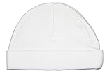 New 100% cotton White Baby Hat by Soft Touch - unisex baby available in newborn and 0-3 months (0-3 Months)