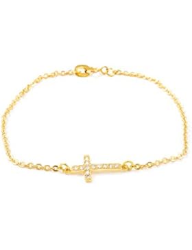 Kreuz Armband horizontale Gelbgold 18 Karats (750)