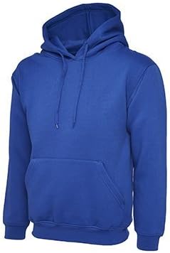 MAKZ Uneek clothing Unisex Adults 350G Plain Premium Hoodie Hooded Sweatshirt Royal Blue X-Small