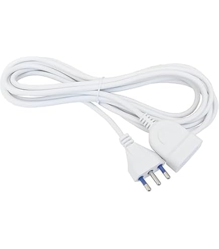 POLYPOOL Elektro-Verlängerungskabel 3m – Italienischer Stecker & Buchse, 10A, 2L+PE, Weiß – Perfekt Für Haushalt & Werkstatt