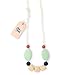 Fox & Finn 'Madison' Silicone Teething Necklace for Babies | Safety Knotted Silk Rope | Does Not Pull Out Hair | 14 Inch Drop (latte + cobalt + mint + marsala)