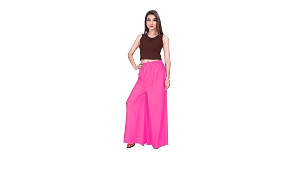 Buy Women's Rayon Plazo Free Size (Pink 