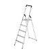 Produktbild Hailo ProfiLine S150 Alu-Stufenstehleiter (5 Stufen, grauer Haltebügel, Eimerhaken, belastbar bis 150 kg) 8935-027