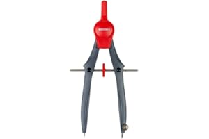 Kores - Cirkos : Compas de Géométrie avec Molette de Réglage pour Enfants, Étudiants et Adultes, Léger et Ergonomique, Fournitures Scolaires pour le Mathématique et le Dessin, Paquet Individuel