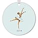 Produktbild Yilooom Ballerina Ornament Christmas 2018 Nutcracker Dance Pretty Pastel Blue Sugarplum Fairy Ballet Dancer Ceramic Dancing Keepsake Idea 3" Flat Porcelain w White Ribbon & Free Gift Box OR00033