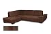 Produktbild Cavadore Eckcouch Cytaro in Wildlederoptik und Kontrastnaht / Couch L-Form mit Ottomanen links / Inkl. Sitztiefenverstellung und Armlehnfunktion / Größe: 281 x 84 x 218 cm (BxHxT) / Farbe: Dunkelbraun