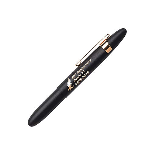 Fisher Space Pen Apollo 11 Special Edition - Bolígrafo de punta de bola (tinta negra, con clip dorado, 50 aniversario), color negro