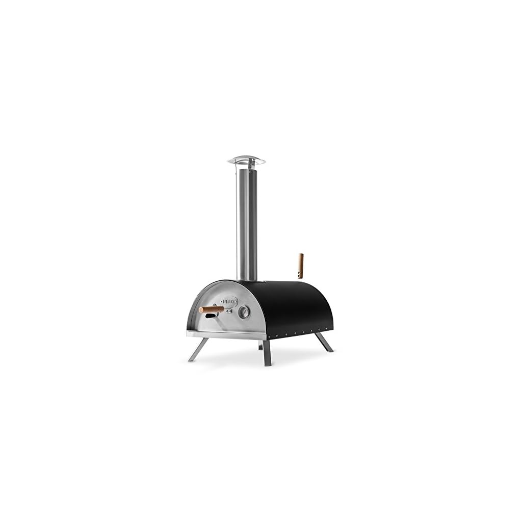 BURNHARD Nero Stainless Steel Outdoor Pizza Oven incl. Pizza Slicer
