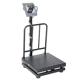 iScale i-17 Weight Capacity 200kg x 20g Accuracy, Chargeable Digital Weighing Machine/Electronic Weighing Scale with Front Back Double Red Display, Heavy-Duty Mild steel Chequered Pan size 20x20