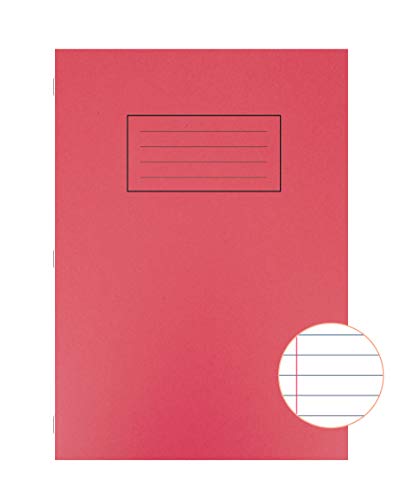 Exercise book ruled and margin 80 pages a4 red ref ex107