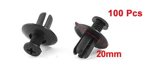 sourcingmap® Auto Tür Fender 8mm Loch Push-in Kunststoff-nieten Verschluss Schwarz 100-teilig - 2