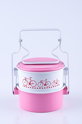 2 Layer Tier Retro Style Stainless Lunch box for food, Tiffin Bento box - Stackable Food Carriers