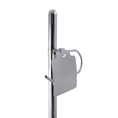 axentia WC-Garnitur Lianos aus Chrom – Toilettenpapierhalter, Toilettenbürste & Klobürstenhalter stehend – WC Bürstengarnitur ohne Bohren – WC-Ständer und Bürste verchromt - 3