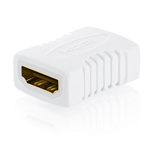 CSL - HDMI auf HDMI Kupplung HQ - Buchse auf Buchse / Adapter / Verlängerung | High Speed | vergoldete Kontakte | 1080p Full HD | weiß