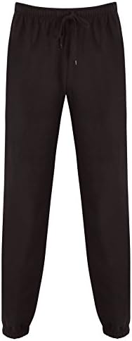 Mens Fleece Jog Pants Jogging Bottoms Trousers Joggers Cuffed Hem Zip Pockets