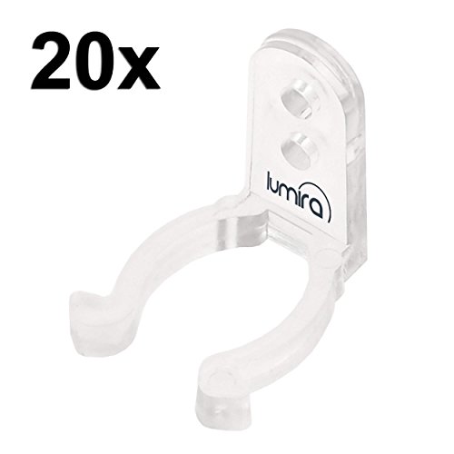 10m LED Lichterschlauch Lichtschlauch Lichterkette Licht Leiste 360 LEDs Xmas Schlauch Steckerfertig für Innen und Außen-Bereich – Komplett Set inkl. 20 Wandhalterungen – Warmweiß - 5