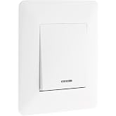 Zenitech - Artezo 10A Pilot Light Push Switch - Dimensions 2x8x8cm - White - Recessed Equipment - Compatible with Recessed Bo
