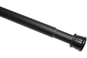 ‎GARDINIA GARDINIA Karnisz metalowy, Wysuwany, Montaż bez śrub i wiercenia, Średnica: 23/26 mm, Długość: 60-100 cm, Czarny matowy