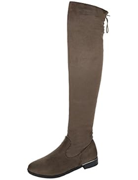 Overknees Damenschuhe Klassischer Stiefel Blockabsatz Leicht Gefütterte Reißverschluss Ital-Design Stiefel