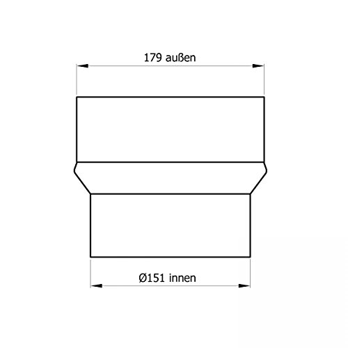 raik SH013-018-sw Rauchrohr / Ofenrohr Erweiterung 150mm -180mm schwarz - 4