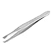 Haobase Silver Tone Slanted Flat Tip Metal Hair Eyebrow Tweezer Tool for Lady