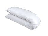 Seitenschläferkissen, Stillkissen VARIO weiss 30x180 cm, Kissenbezug Vlies 100% PP mit Reißverschluss, Füllung 3D-gekräuselte Hohlfaser, 30 Größen