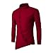 Jeevaan Men's Plain Solid Slim Fit Cotton Causal Shirt (Maroon; Large)