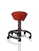 Produktbild SWOPPER CLASSIC 3D-Aktiv-Bürostuhl Hocker Sitzpolster Normal, Farbe ferraro-rot, Fussring mit Rollen nach DIN EN 12529, Feder MEDIUM, Basis Anthrazit, Federfarbe rot