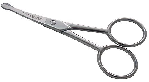 Tenartis 136 Beard, Moustache, Ear & Nose Scissors with curved blades - Made in Italy
