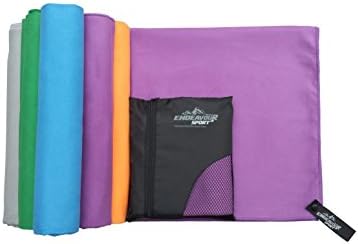 PREMIUM QUALITY Antibacterial Microfibre Sports Travel Towels with Free Carry Bag! Quick Drying, Lightweight and Ultra Compact. Great for Swimming, Yoga, Pilates, Camping, Gym, Beach. (Purple, Medium)