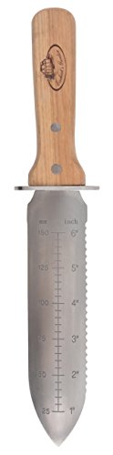 Esschert Design Hori Hori Pflanzmesser & Scheide aus Edelstahl Eschenholz Polyester, 8,2 x 3,0 x 32,2 cm
