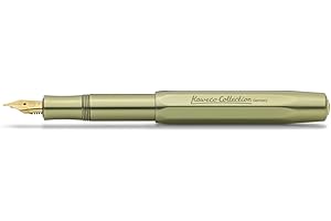 Kaweco COLLECTION Pióro wieczne Olivine I, Aluminiowe pióro wieczne premium ze stalową stalówką do wkładów atramentowych, w tym metalowe pudełko, ekskluzywne pióro 12,7 cm I Stalówka: F (drobne)