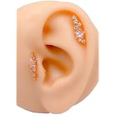 316L Paslanmaz &Ccedil;elik Samanyolu Piercing &ndash; Helix &amp; Tragus Uyumlu Taşlı Minimal Model &ndash; 1 Adet