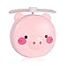 Produktbild Ycncixwd Rosa Mini niedlichen Schwein Kopf Form füllen Licht führte Spiegel Lüfter USB tragbare Ladetasche Lüfter Kosmetikspiegel