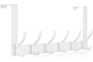 lmytdo Over Door Hook, Heavy Duty Stainless Steel Over Door Hanger with Rust Resistant Finish - 12 Hooks, Space Saving Over Door Organizer Rack for Hanging Coat, Towel, Bag, Bearing Weight 20kg