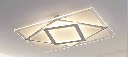 Preisvergleich Produktbild Sucastle Deckenleuchten Moderne Lampe Gilt für Schlafzimmer Esszimmer Study Room Acryl Rechteckige warmes Licht + 60*40cm 220V E27