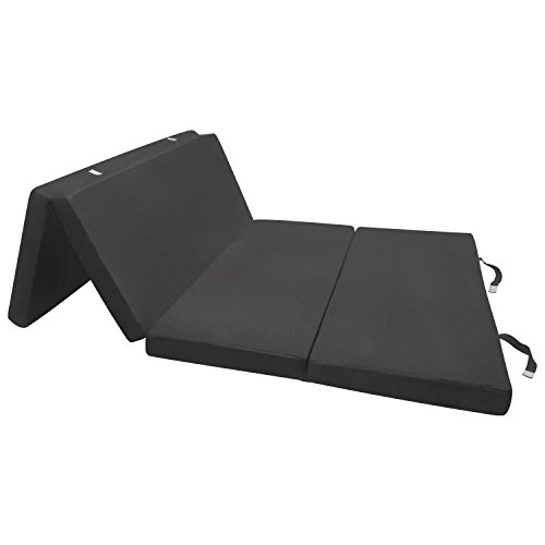 Beautissu® Klappmatratze Campix 120×195 cm – klappbares Notbett als Faltmatratze & Gäste-Matratze faltbar in Schwarz - 3