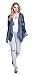 Happy Mama Women's Maternity Waterfall Cardigan Shrug Jacket Blazer Wetlook 098p (Blue Grey, 12/14)