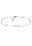 Elli Damen-Armband Love Forever Schriftzug 925 Swarovski Kristall Brillantschliff 17 cm - 0202160216_17