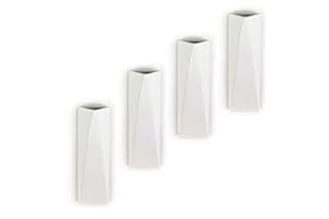 METROX Nawilżacz powietrza 4-częściowy zestaw z ceramiki GEO długi płaski do mocowania na kaloryferze, ogrzewanie, parownik wody, dyfuzor, wazon ścienny a1677