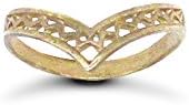 9ct Yellow Gold Criss Cross Wishbone Ring