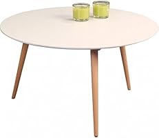 HomeTrends4You 173126 Table basse Blanc mat &Oslash; 80 x 45&nbsp;cm