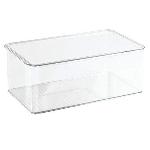 mDesign Aufbewahrungsbox mit Deckel – praktische verschließbare Acrylbox mit Deckel für die perfekte Ordnung im Badezimmer oder auch als Ordnungsbox im ganzen Haushalt – transparent - 4