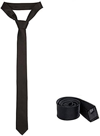 Modern Slim Solid Black Tie Soft Sheen