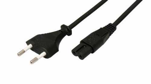 AC Kabel Stromkabel (IEC 320 EN 60320 C7) 1,8m 2 polig Kaltgerätekabel mit EU-Stecker (VDE Zertifiziert) in Schwarz