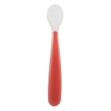 Apto para lavavajillas Chicco - Cuchara blanda de silicona, 6 m+, 1 unidad, rojo
