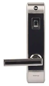 Yale YDME 80- LH Digital Door Lock with Biometric, Pin and Mechanical Key Access with Free Installation, Silver